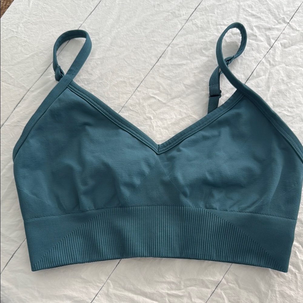 Lululemon Teal Sports Bra Seamless Longline (6)